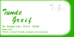 tunde greif business card